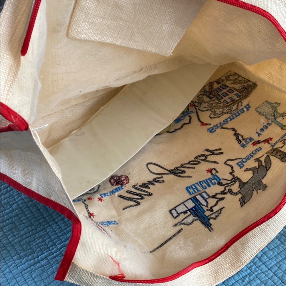 Marc Jacob’s woven Tote Bag with Red Handles - Picture 8 of 8